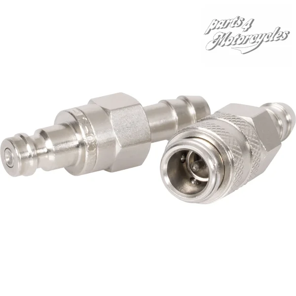 Schnellverschluß Benzinschlauch Messing-VERNICKELT 8mm