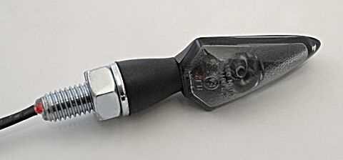 Power-LED Blinker STREAM, schwarzes Metallgehäuse mit Gummistiel, getöntes Glas, E-gepr., Paar