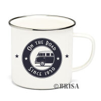 Emaille Tasse "On the Road"