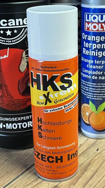 HKS Extrem New Generation Kettenspray 300ml  Profi Motorradkettenpflege