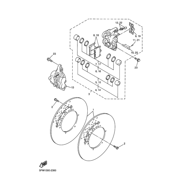 Dichtungssatz Bremssattel vorne Yamaha 15+17