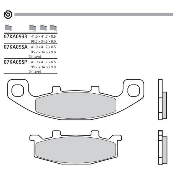 BREMBO Bremsbelag "07KA09" Organisch Standard mit ABE (KBA), CC hinten