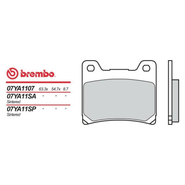 BREMBO Bremsbelag "07YA11" Organisch Standard vorne / hinten mit ABE
