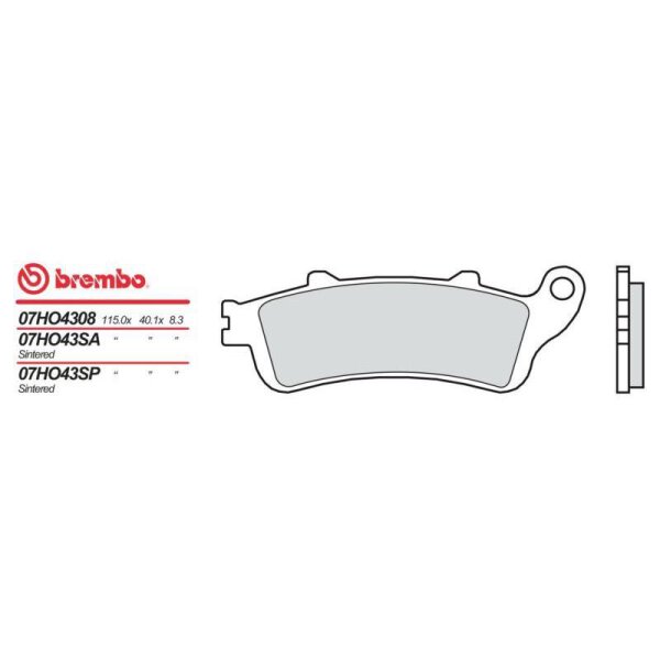 BREMBO Bremsbelag "07HO4308" Organisch Standard , hinten mit ABE