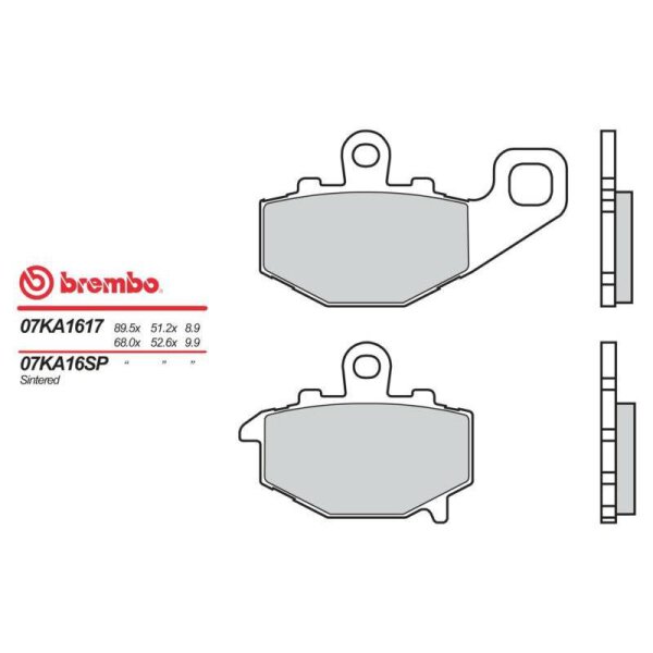 BREMBO Bremsbelag "07KA1617" Organisch Standard mit ABE hinten