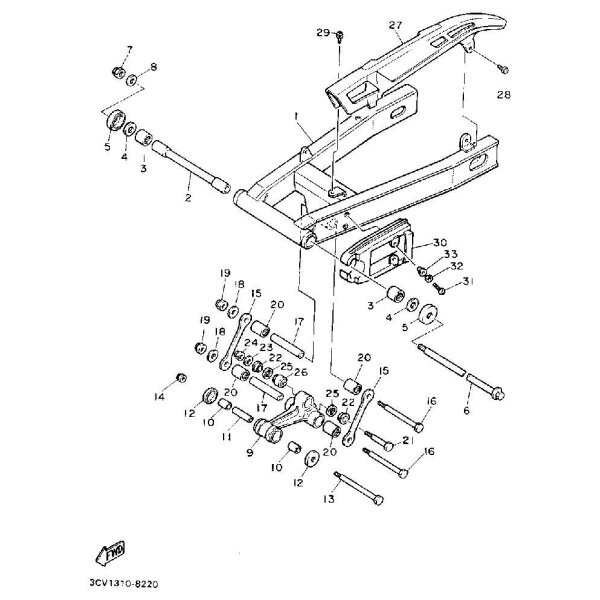 Nr 30 Schleifschutz Schwinge Yamaha FJ