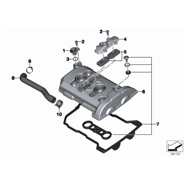 Nr 7 Gasket set, cylinder head cover ((+core))