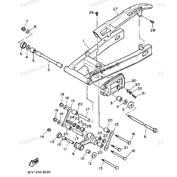 Lager Nr 26 YAMAHA Federbein Lager unten GELENKLAGER Ersatz für Originalteil