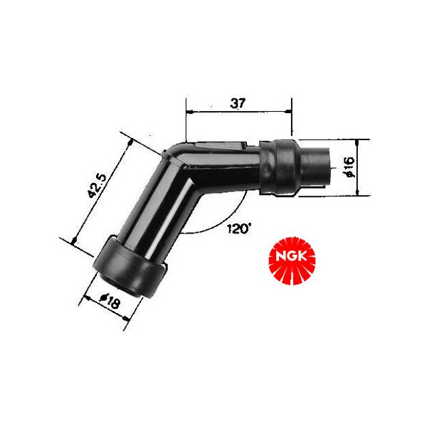 Zündkerzenstecker VD05F black