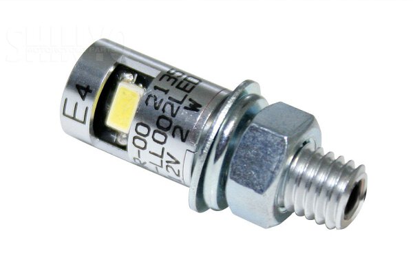 LED-Nummernschildbeleuchtung , rund, verchromt, D. 12 mm x L. 17 mm, mit Bolzen M8