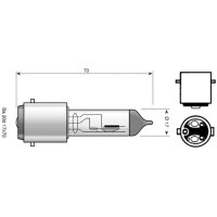 Scheinwerferlampe Halogen, 12V 35/35W , Sockel BA20d