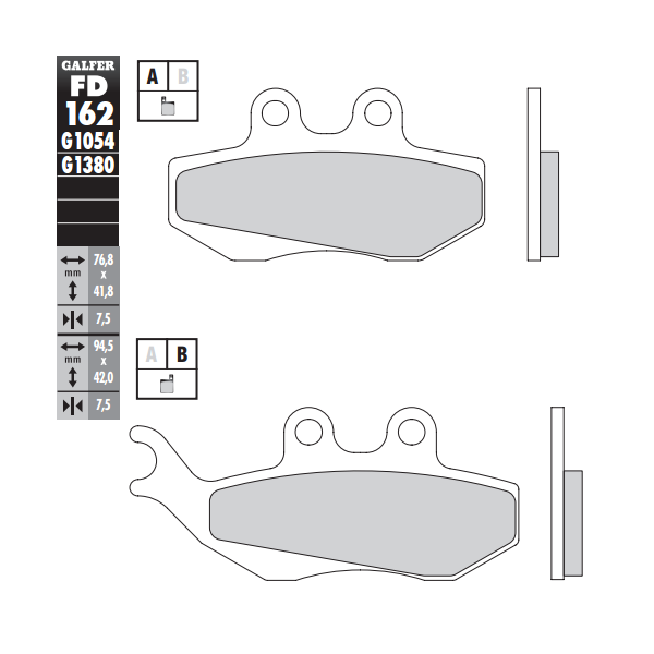 GALFER Bremsbelag "FD162" G1054 - Organisch Standard