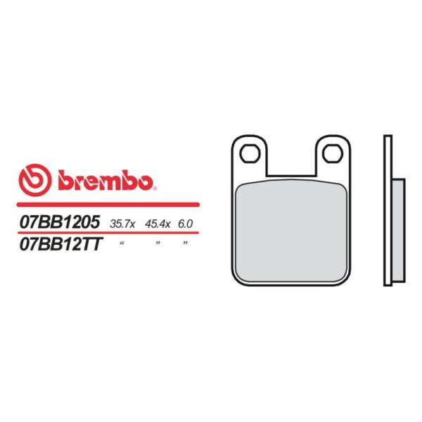 BREMBO Bremsbelag "07BB12" Organisch Standard mit ABE hinten