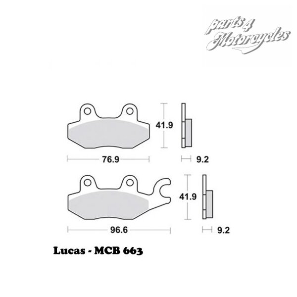 TRW-LUCAS Bremsbelag "MCB 663" vorne