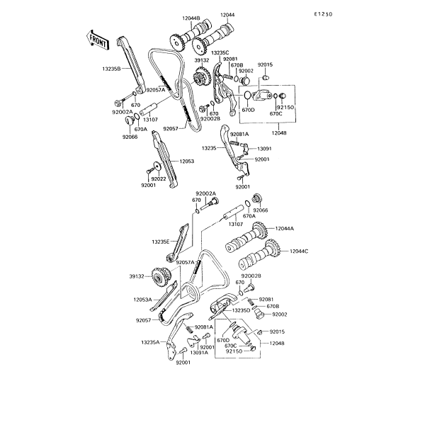 Kawasaki Steuerkettenspanner Komplett 12048