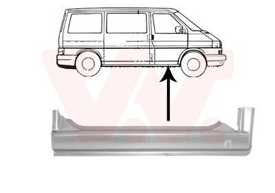 VW T4 Einstiegblech re – Einbauort: vorne rechts; äusserer Teil; Reparaturblech