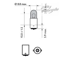 Glühlampe T4W WhiteVision / blue 12V 4W 2er Blister