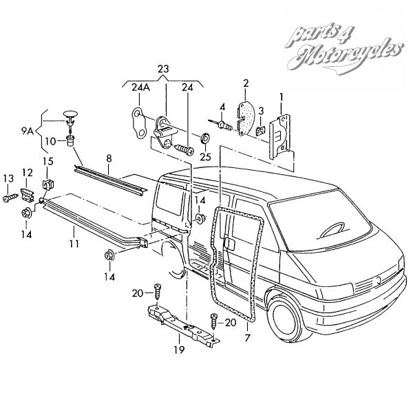 VW T4 Dichtung Schiebetüre Beifahrerseite