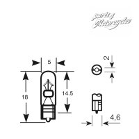 GLASSOCKELLAMPE 12V 1,7W W2X6,6D