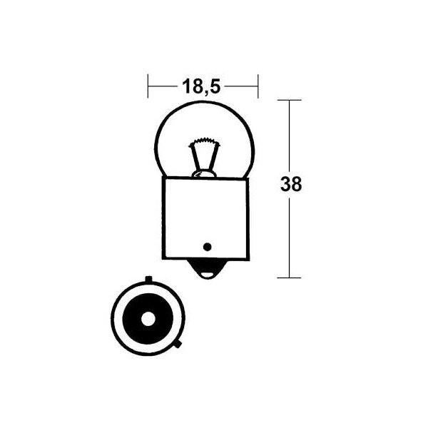 RY10W Glühlampe 12V 10W BAU15S gelb