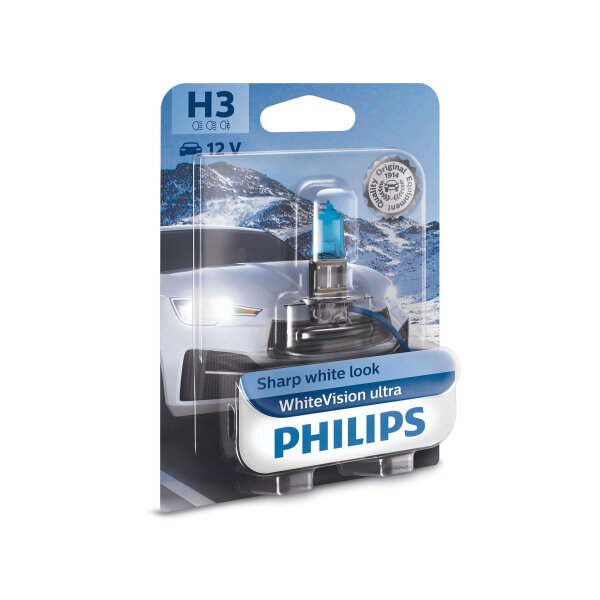 PHILIPS Hauptlampe "WhiteVision ultra" H3, 12 V, 55 W, Sockel PK22s