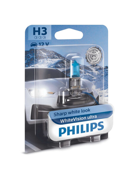 PHILIPS Hauptlampe "WhiteVision ultra" H3, 12 V, 55 W, Sockel PK22s