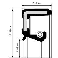 Kettenradträger Simmerring 42x62x7 mm