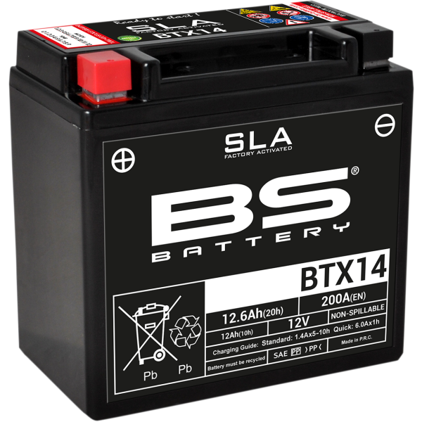 BATTERY BS BTX14 SLA werksseitig aktivierte wartungsfreie AGM-Batterien