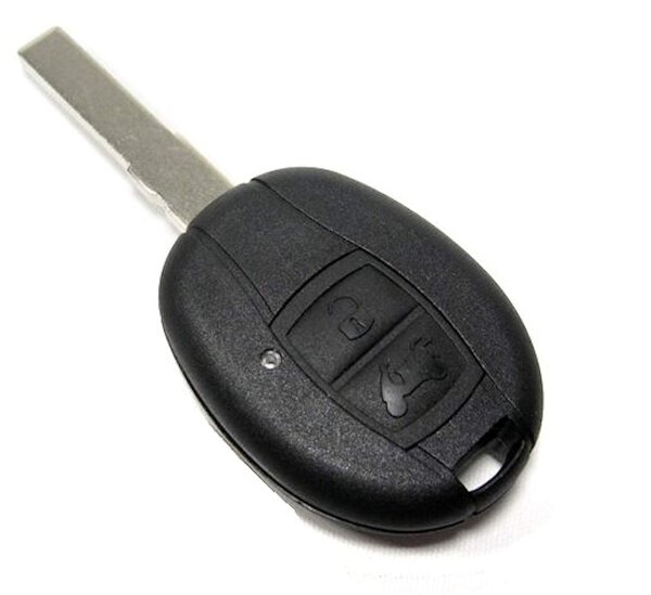 Piaggio Schlüsselrohling mit Transponder, Bart 36 mm, 2 Tasten, Innenbahnschlüssel